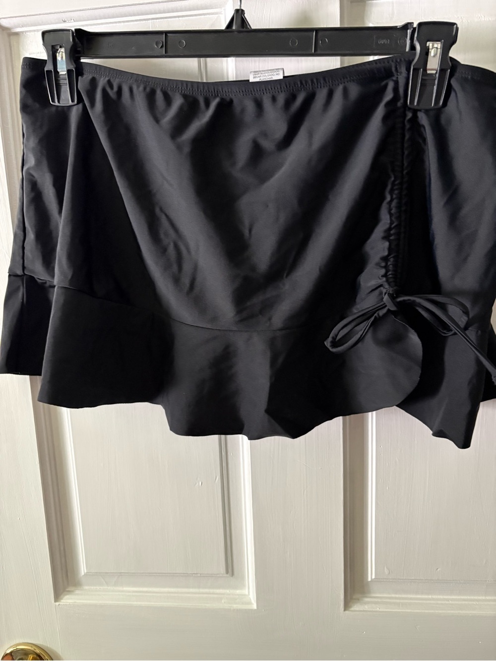 Time and Tru Black Swim Skirt with Side Tie Detail